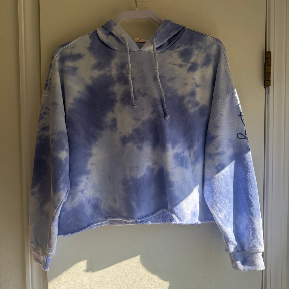 FP Movement Tie Dye Cropped Hoodie Sweatshirt Embroidered Dynamite Size S